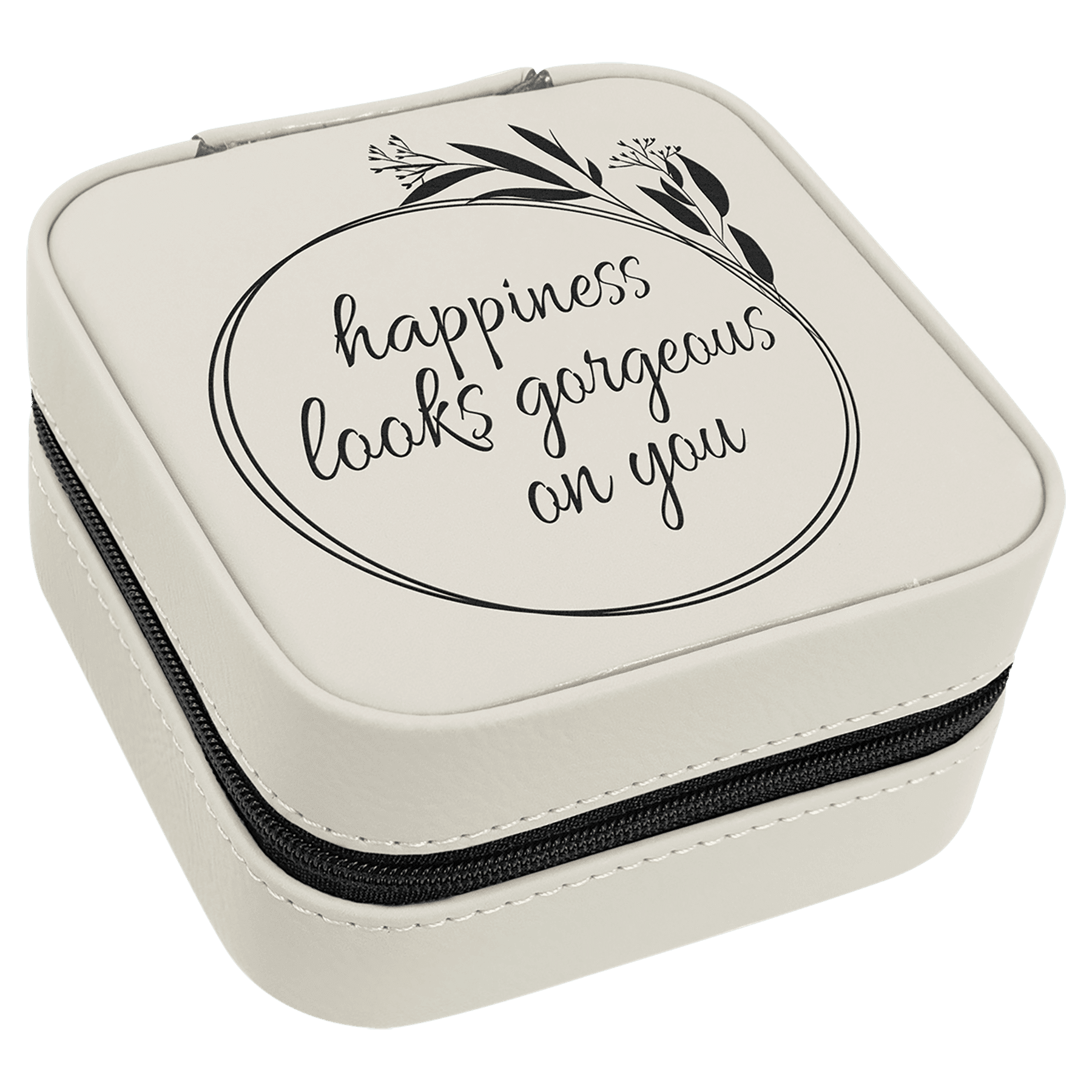 4" X 4" Laserable Leatherette Travel Jewelry Box