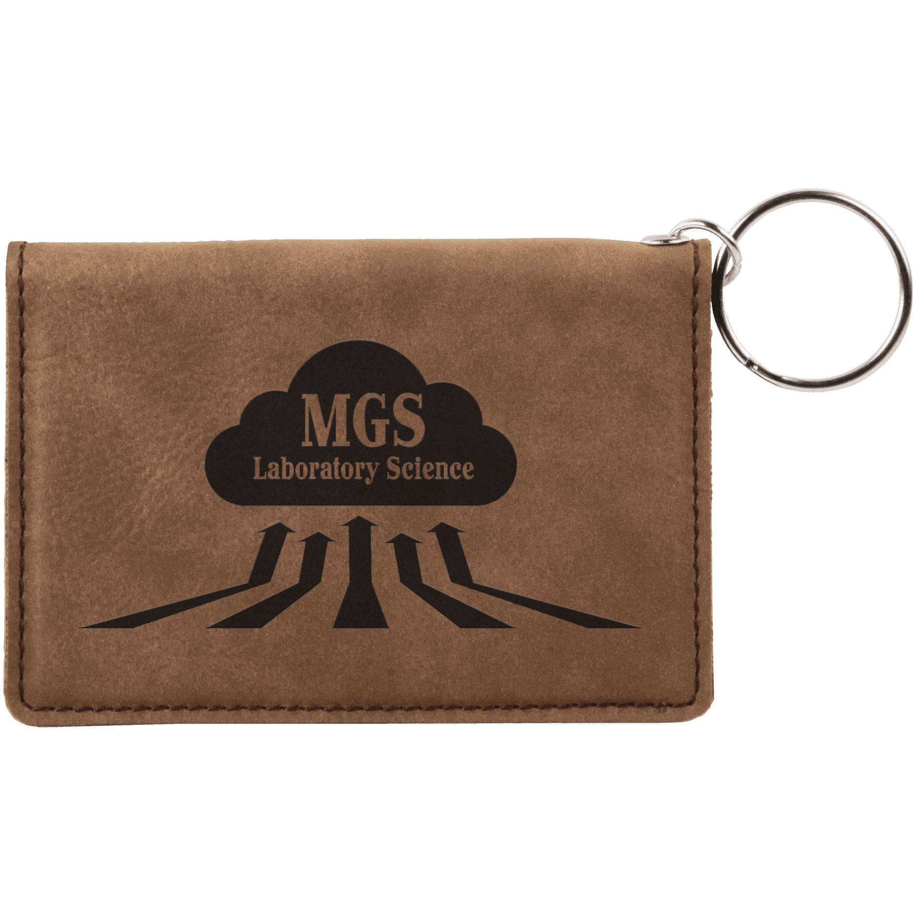 4 ¼" Leatherette ID Holder Keychain