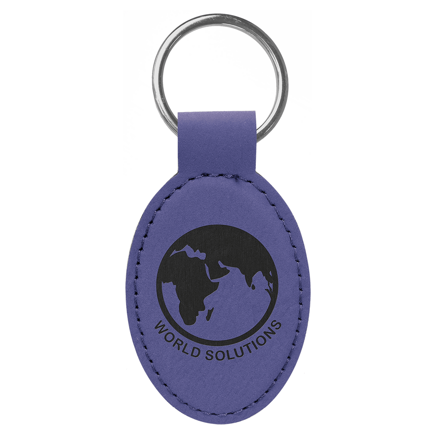 3" Leatherette Oval Keychain