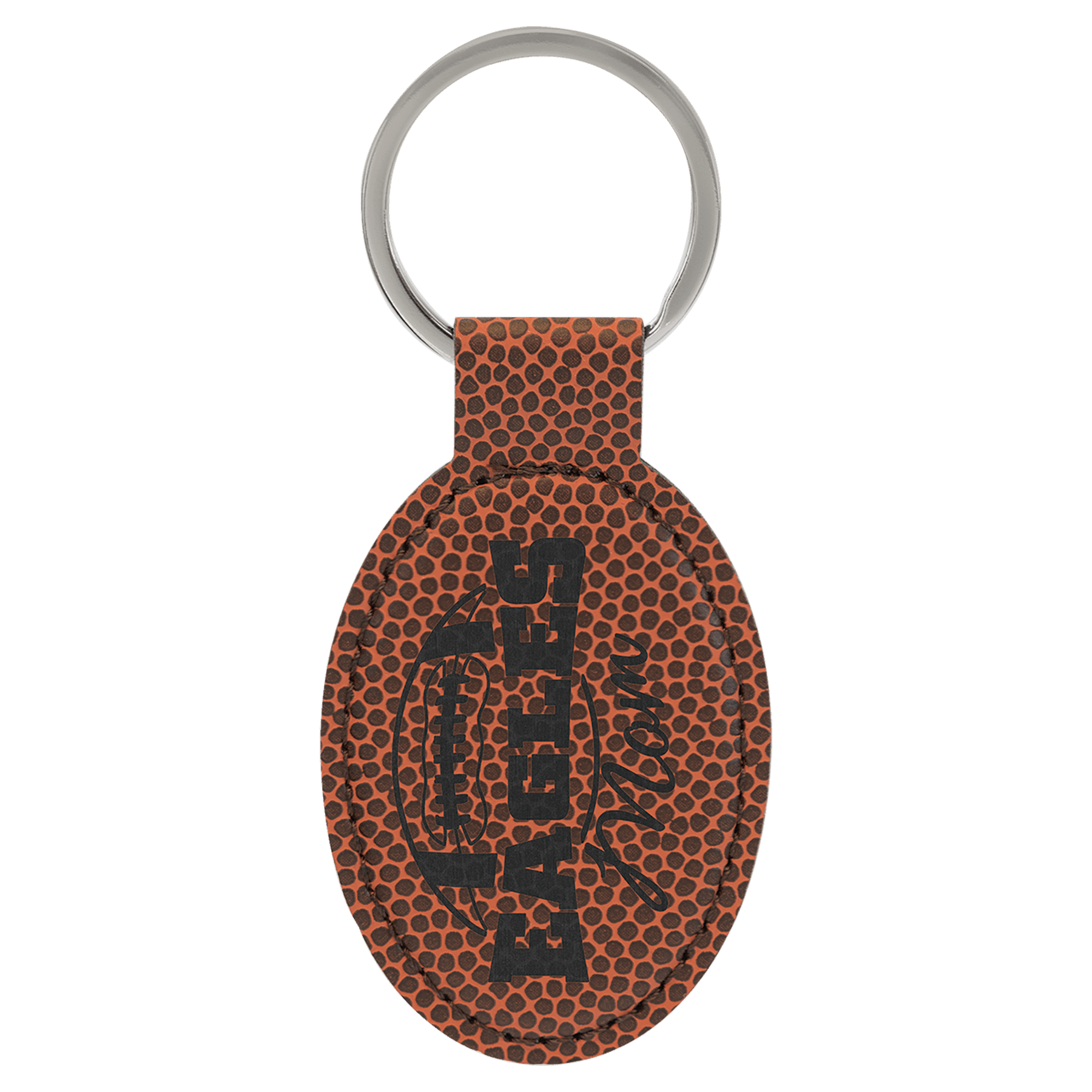 3" Leatherette Oval Keychain