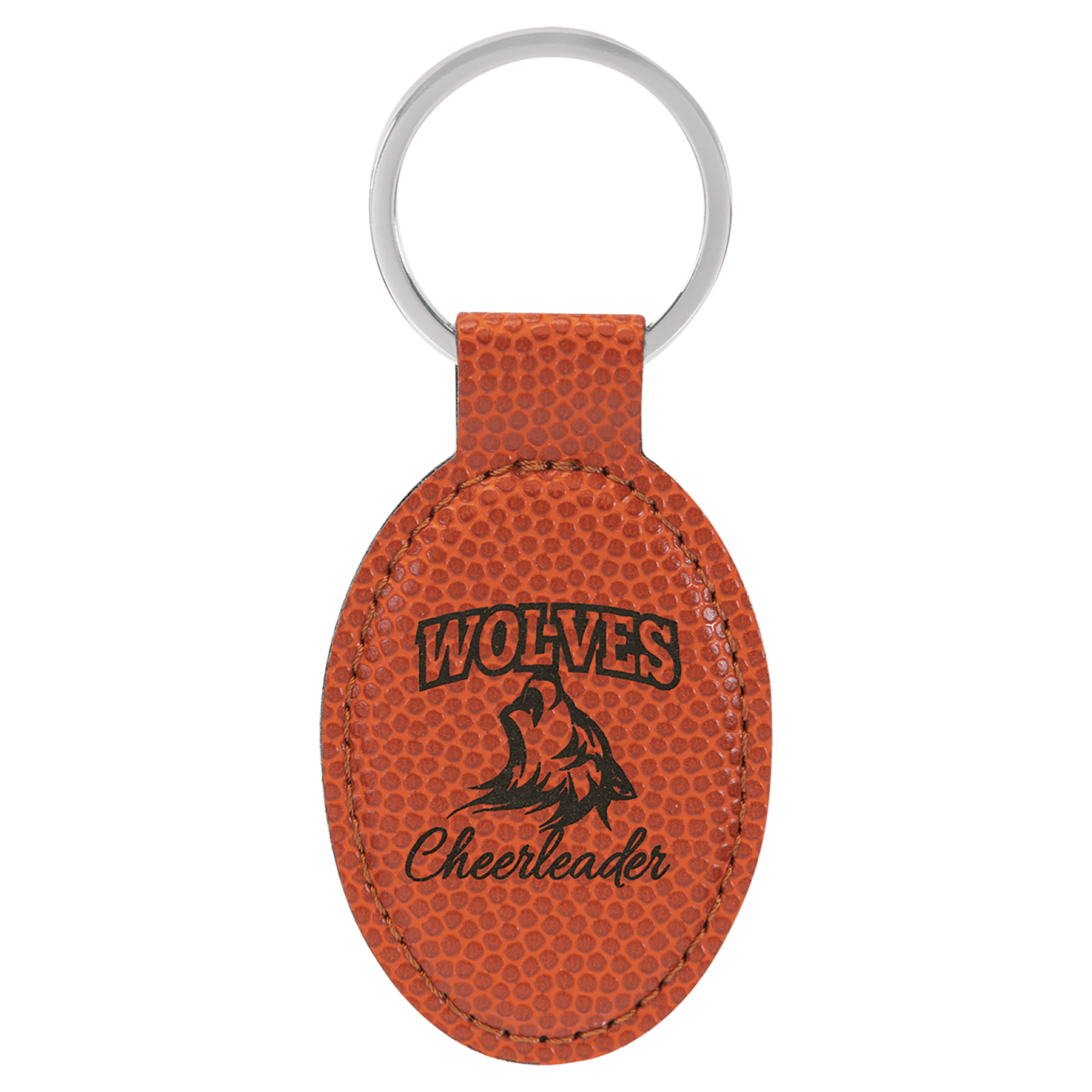 3" Leatherette Oval Keychain