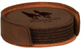 4” Round Leatherette Coaster Set