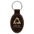 3" Leatherette Oval Keychain