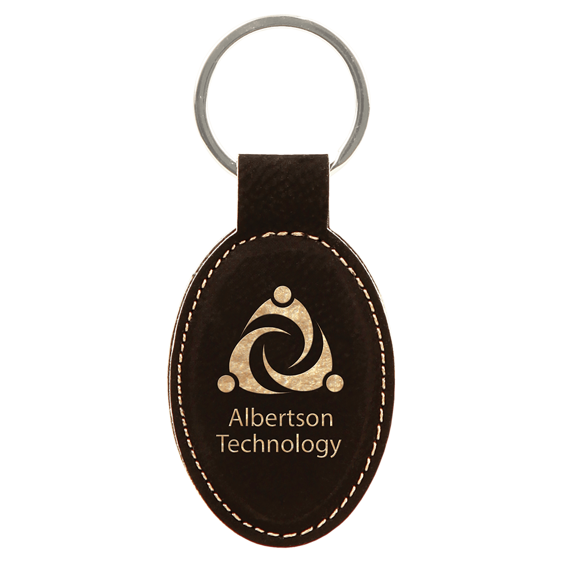 3" Leatherette Oval Keychain