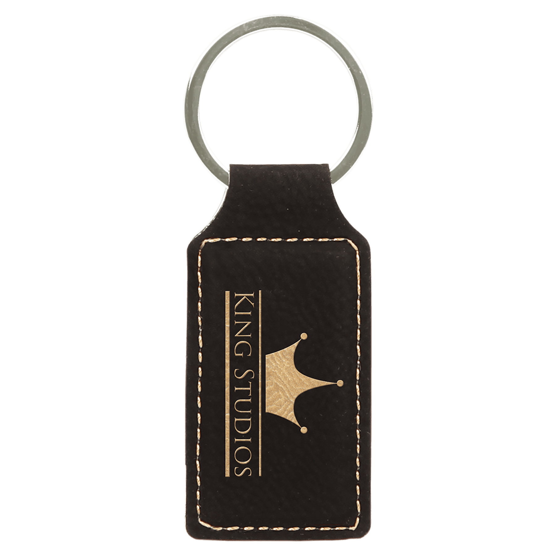 2 ¾" Leatherette Rectangle Keychain