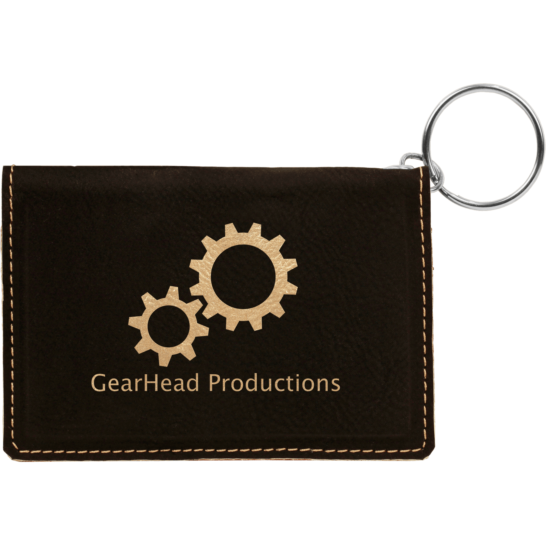 4 ¼" Leatherette ID Holder Keychain