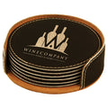 4” Round Leatherette Coaster Set