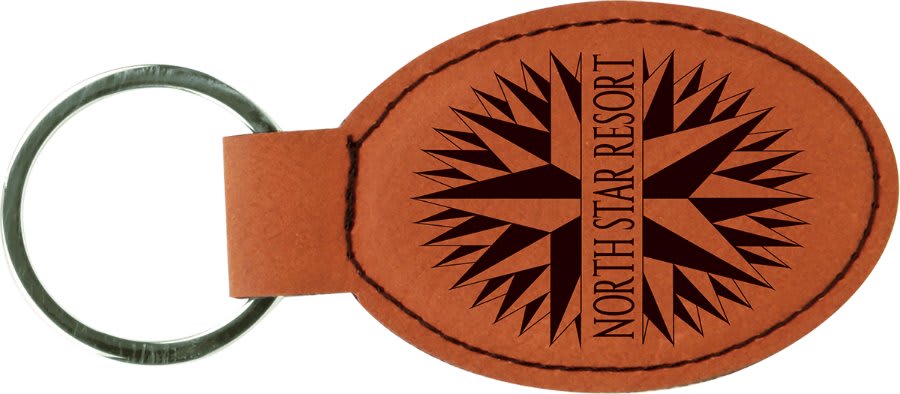 3" Leatherette Oval Keychain