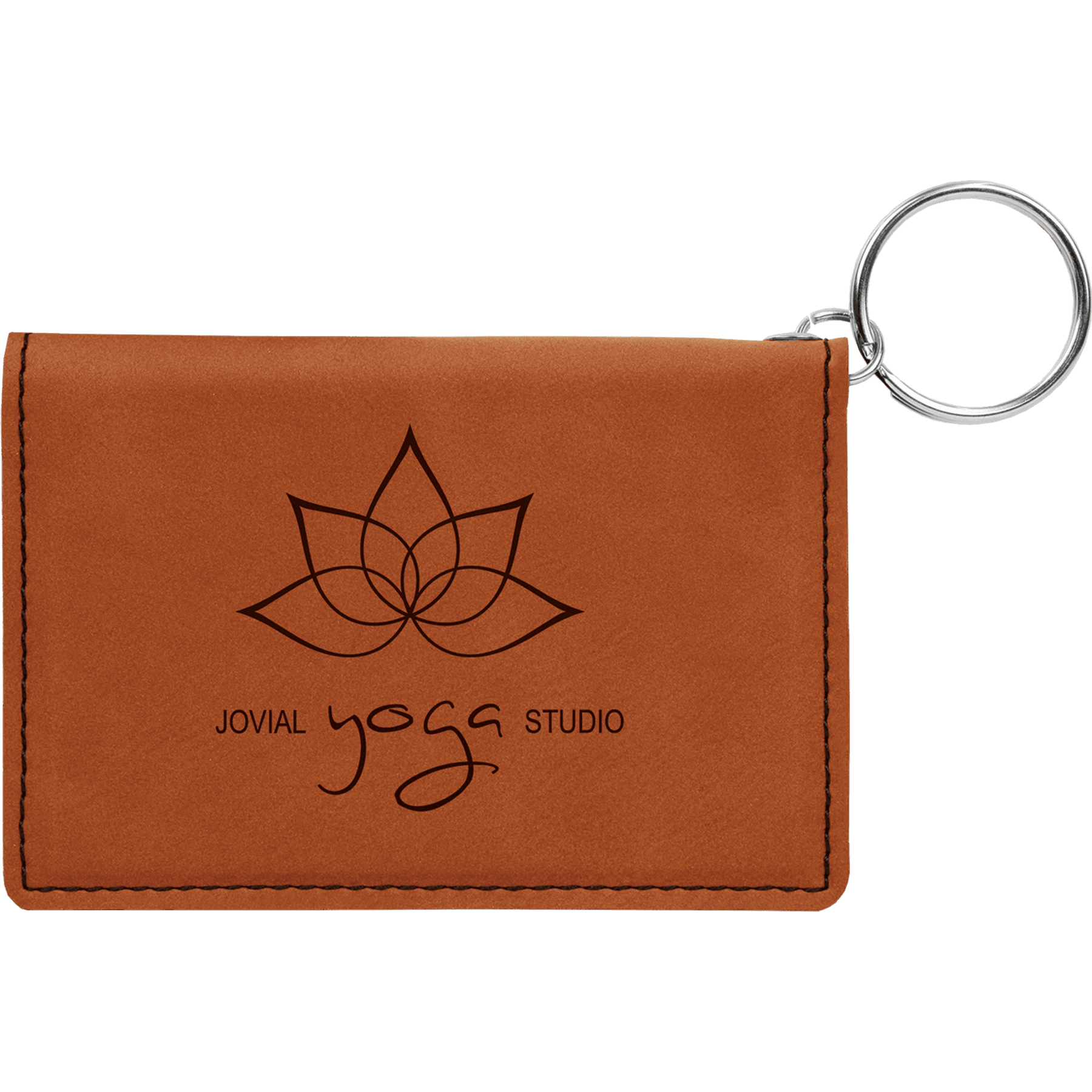 4 ¼" Leatherette ID Holder Keychain