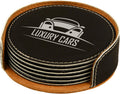 4” Round Leatherette Coaster Set