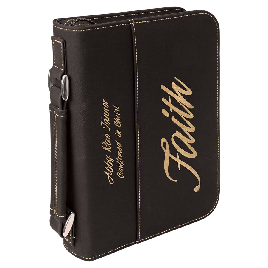 Leatherette Book Cover with Handle & Zipper