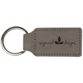 2 ¾" Leatherette Rectangle Keychain