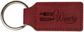 2 ¾" Leatherette Rectangle Keychain