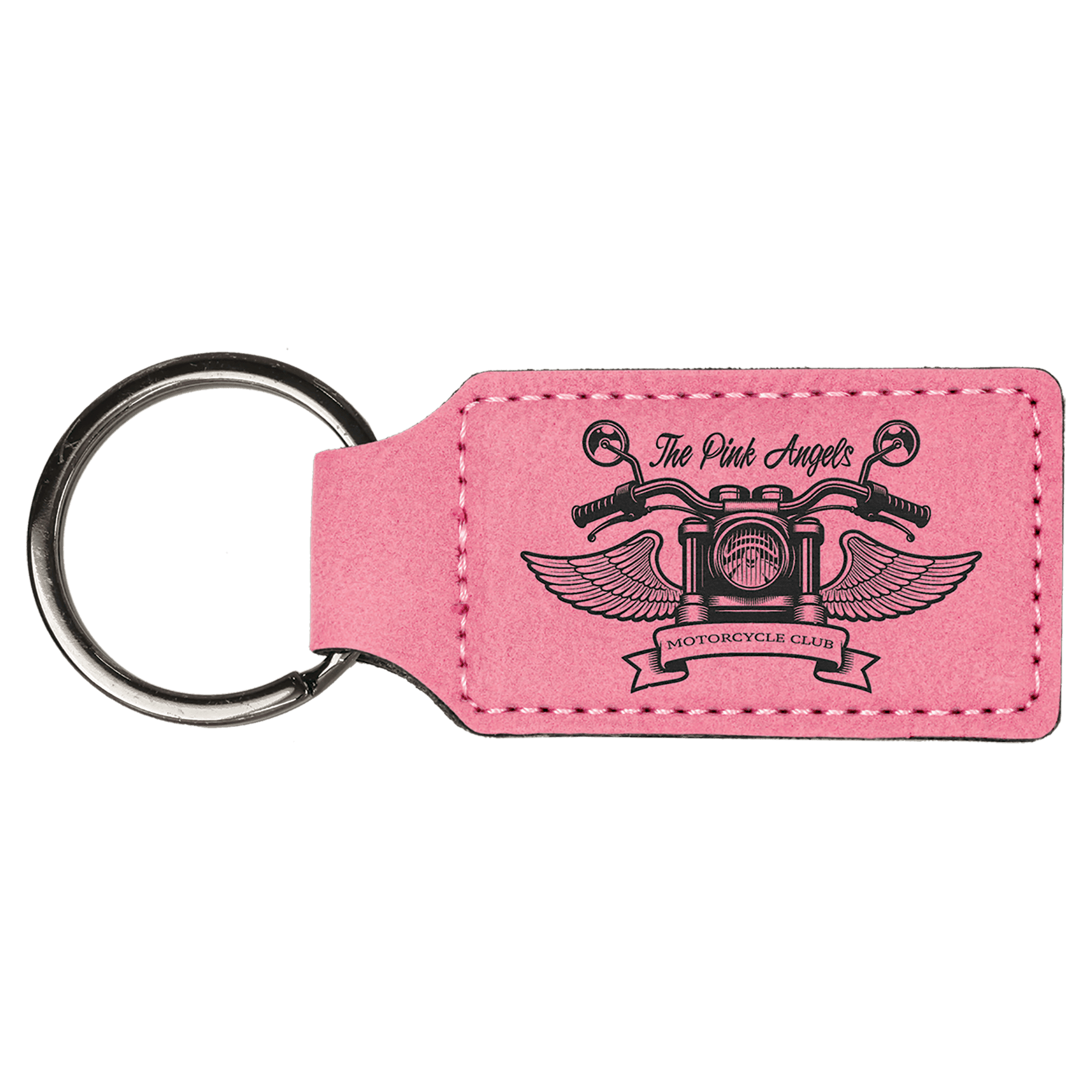 2 ¾" Leatherette Rectangle Keychain