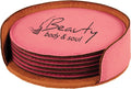 4” Round Leatherette Coaster Set