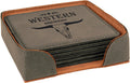 4” Square Leatherette Coaster Set