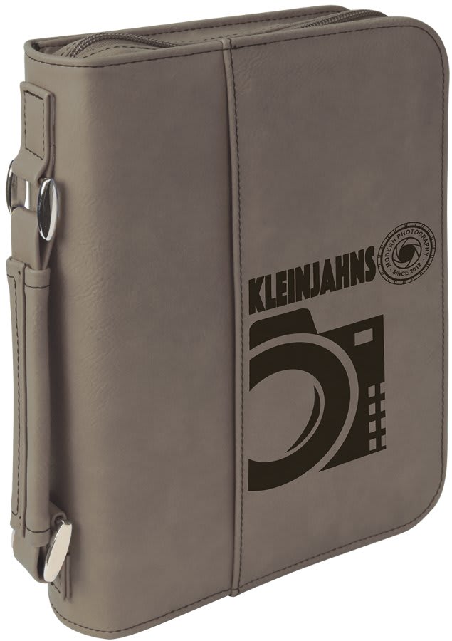 Leatherette Book Cover with Handle & Zipper