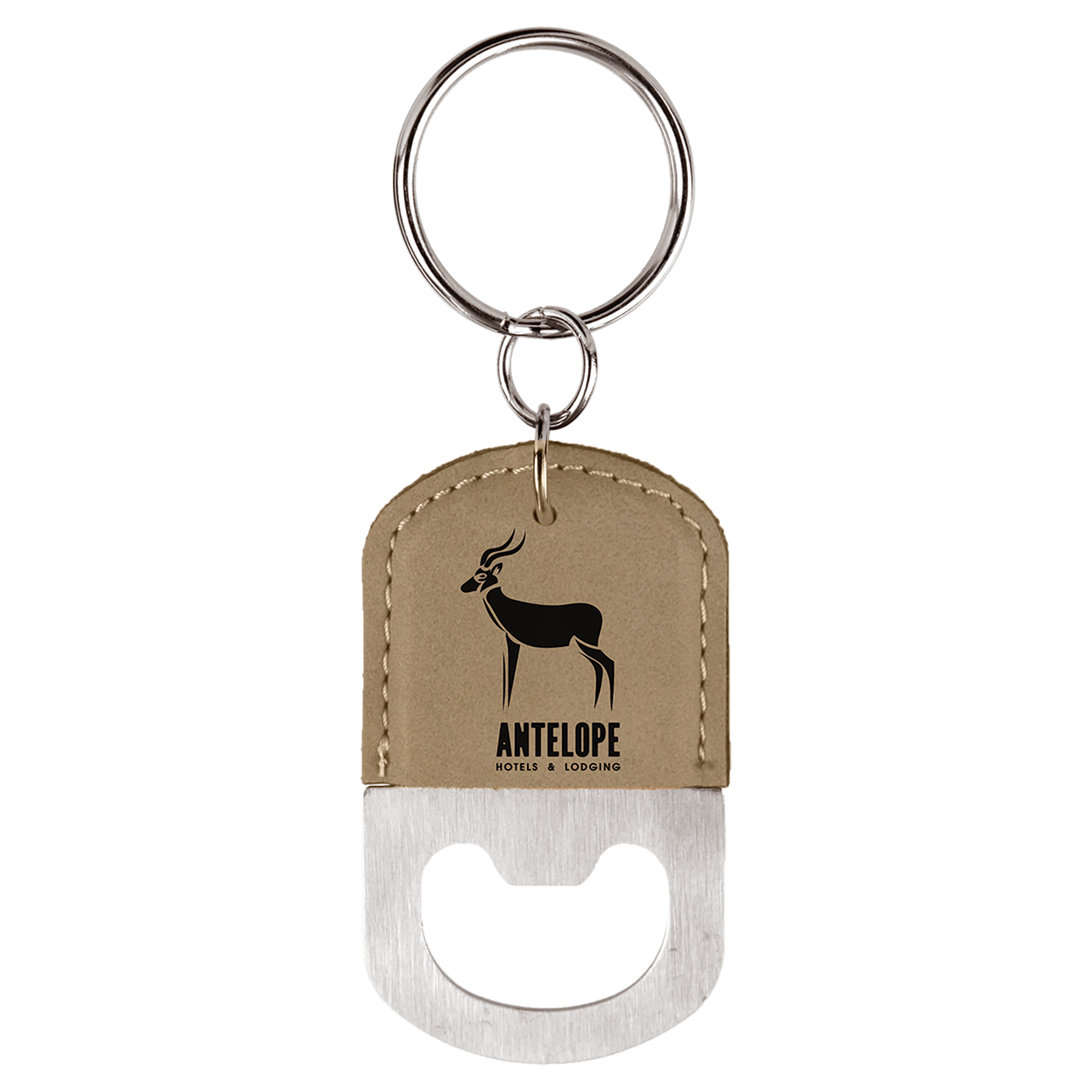 Leatherette Bottle Opener Keychain
