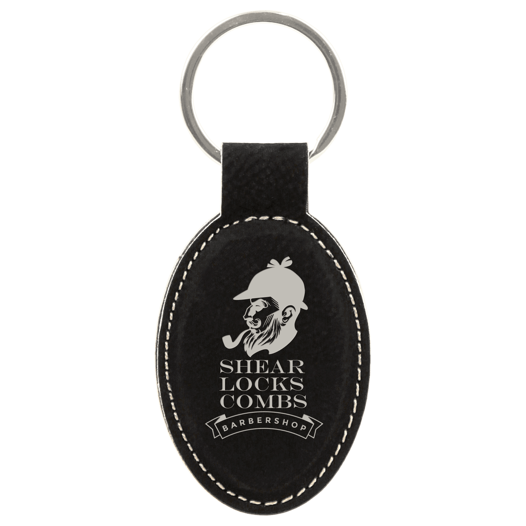 3" Leatherette Oval Keychain