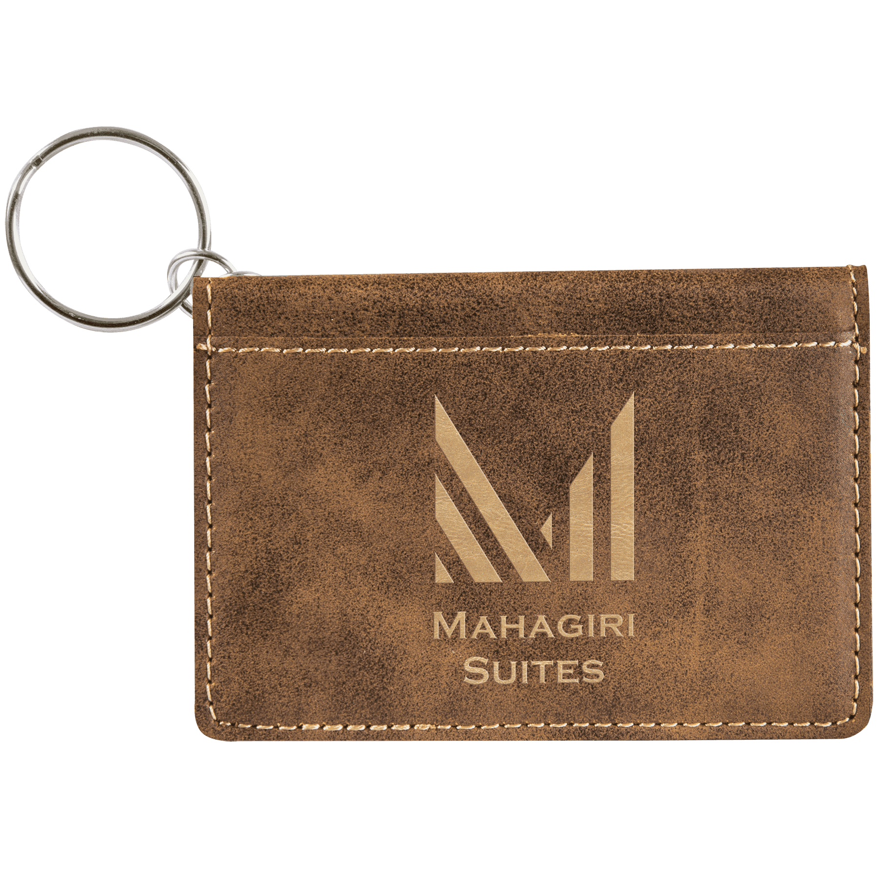 4 ¼" Leatherette ID Holder Keychain