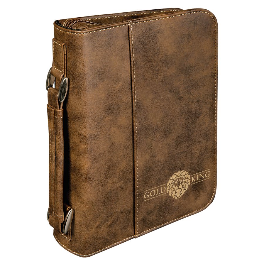 Leatherette Book Cover with Handle & Zipper