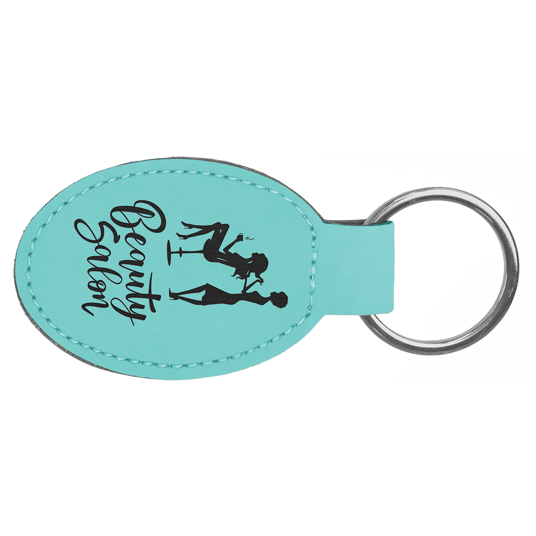 3" Leatherette Oval Keychain