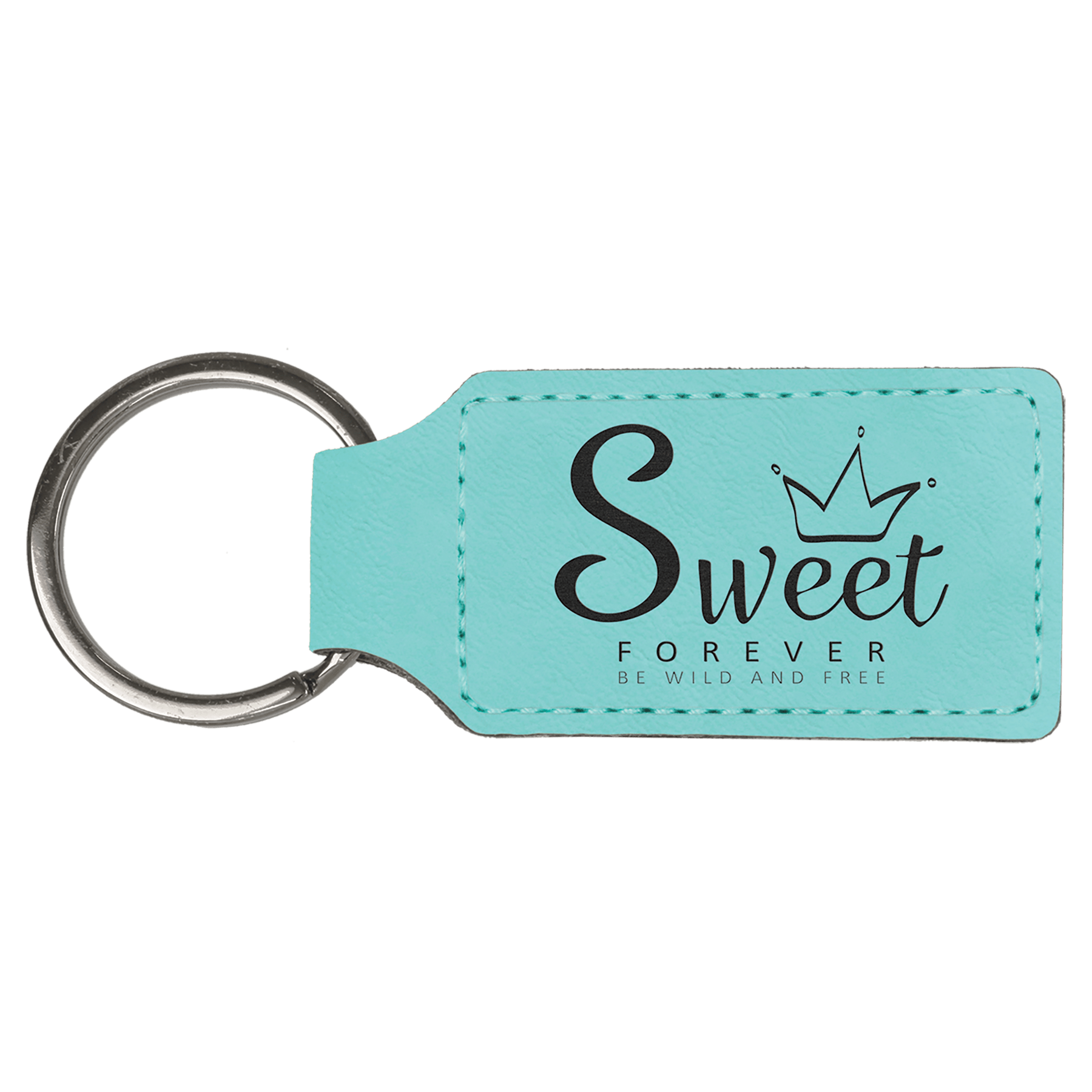2 ¾" Leatherette Rectangle Keychain