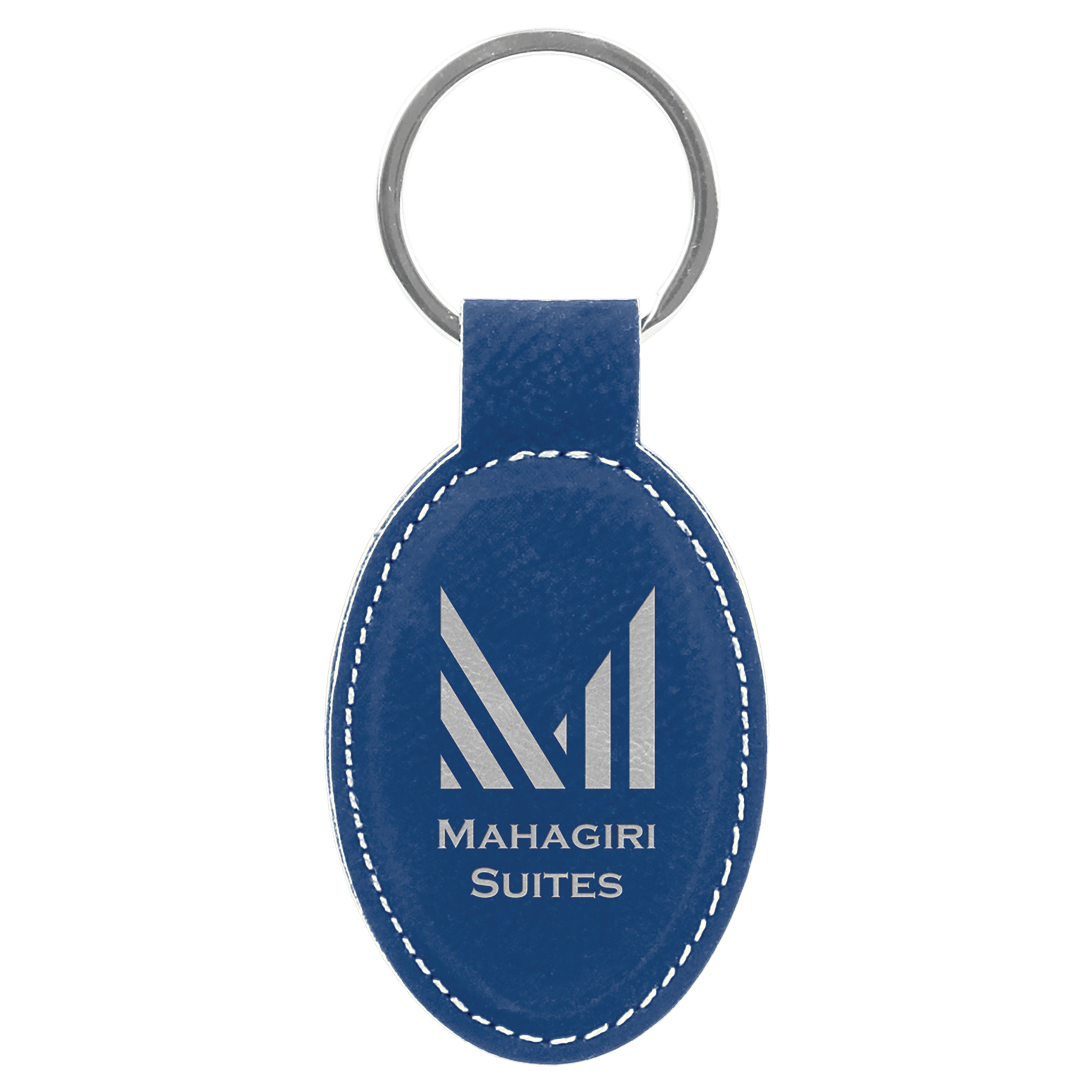 3" Leatherette Oval Keychain