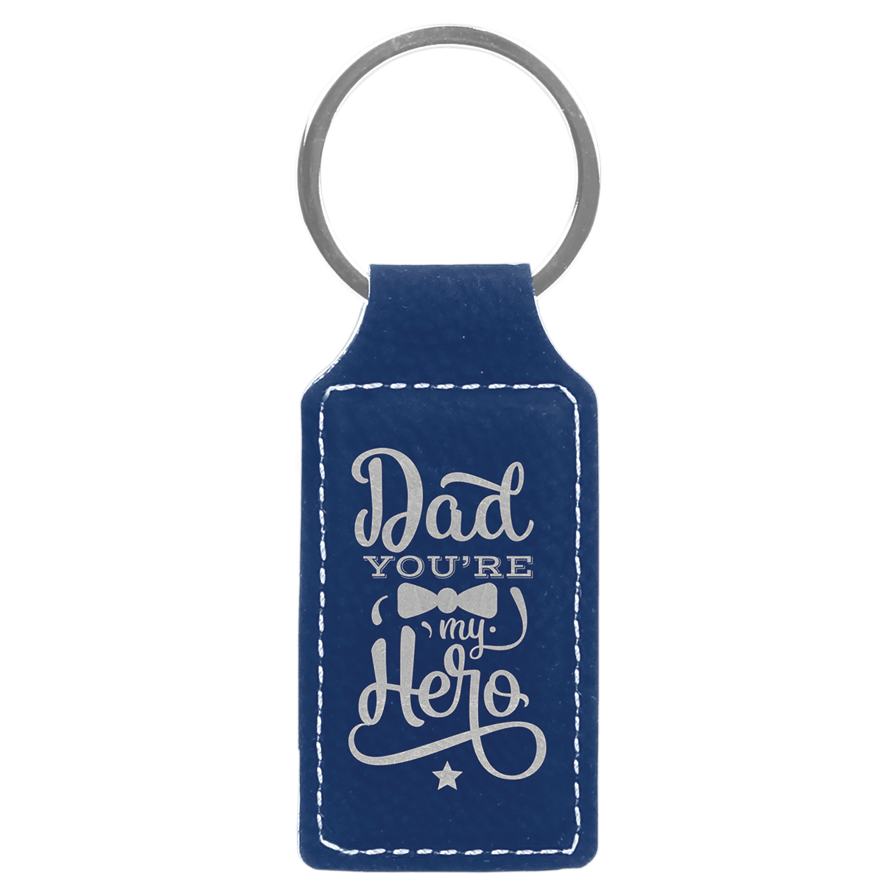 2 ¾" Leatherette Rectangle Keychain
