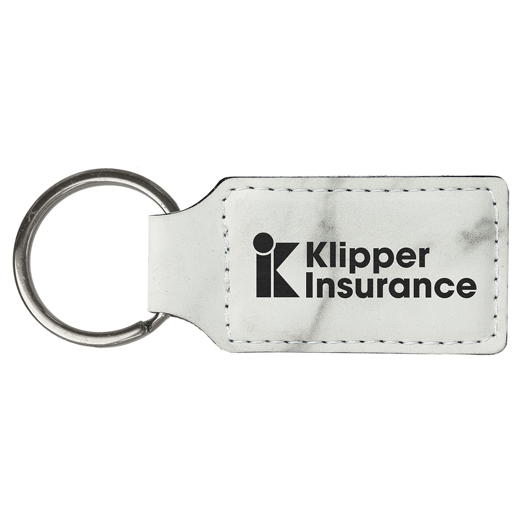 2 ¾" Leatherette Rectangle Keychain