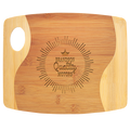 Bamboo Two Tone Cutting Board with Handle