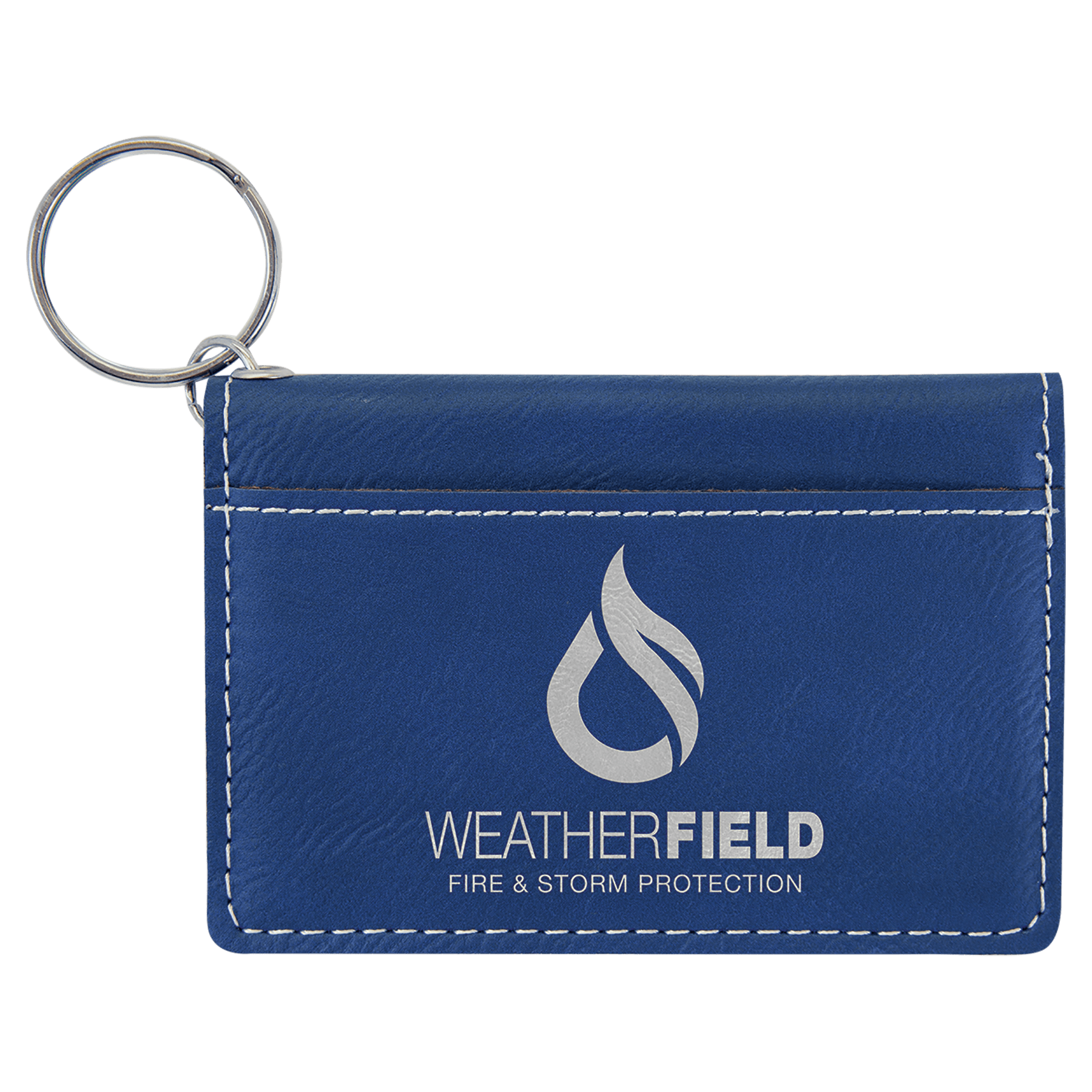 4 ¼" Leatherette ID Holder Keychain