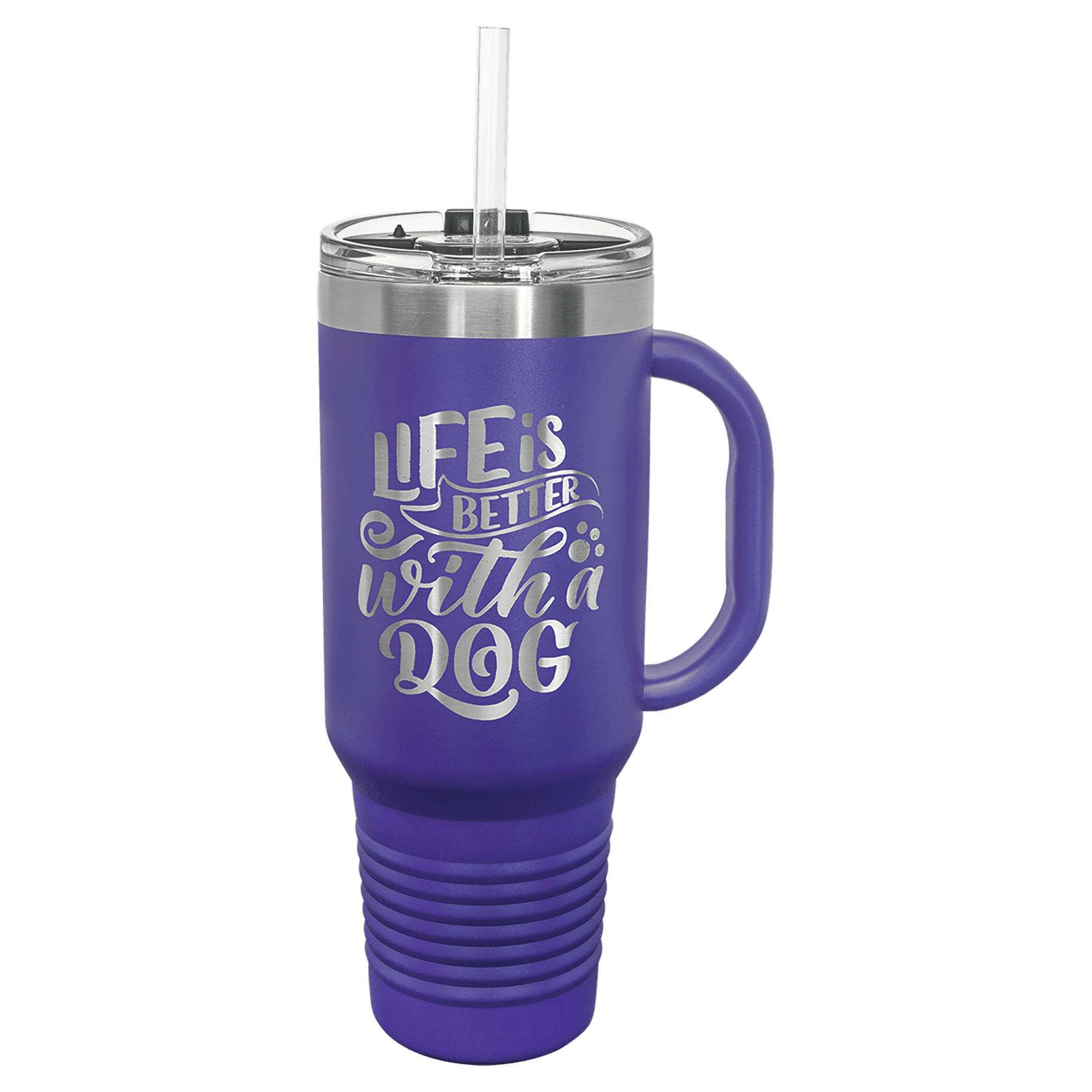 Polar Camel 40 oz Travel Mug with Snap Lid Straw