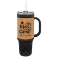 Polar Camel 40 oz Leatherette Travel Mug with Handle and Straw