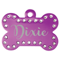 Anodized Aluminum Swarovski Bling Bone with Tab