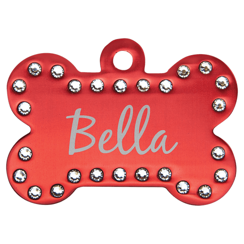 Anodized Aluminum Swarovski Bling Bone with Tab