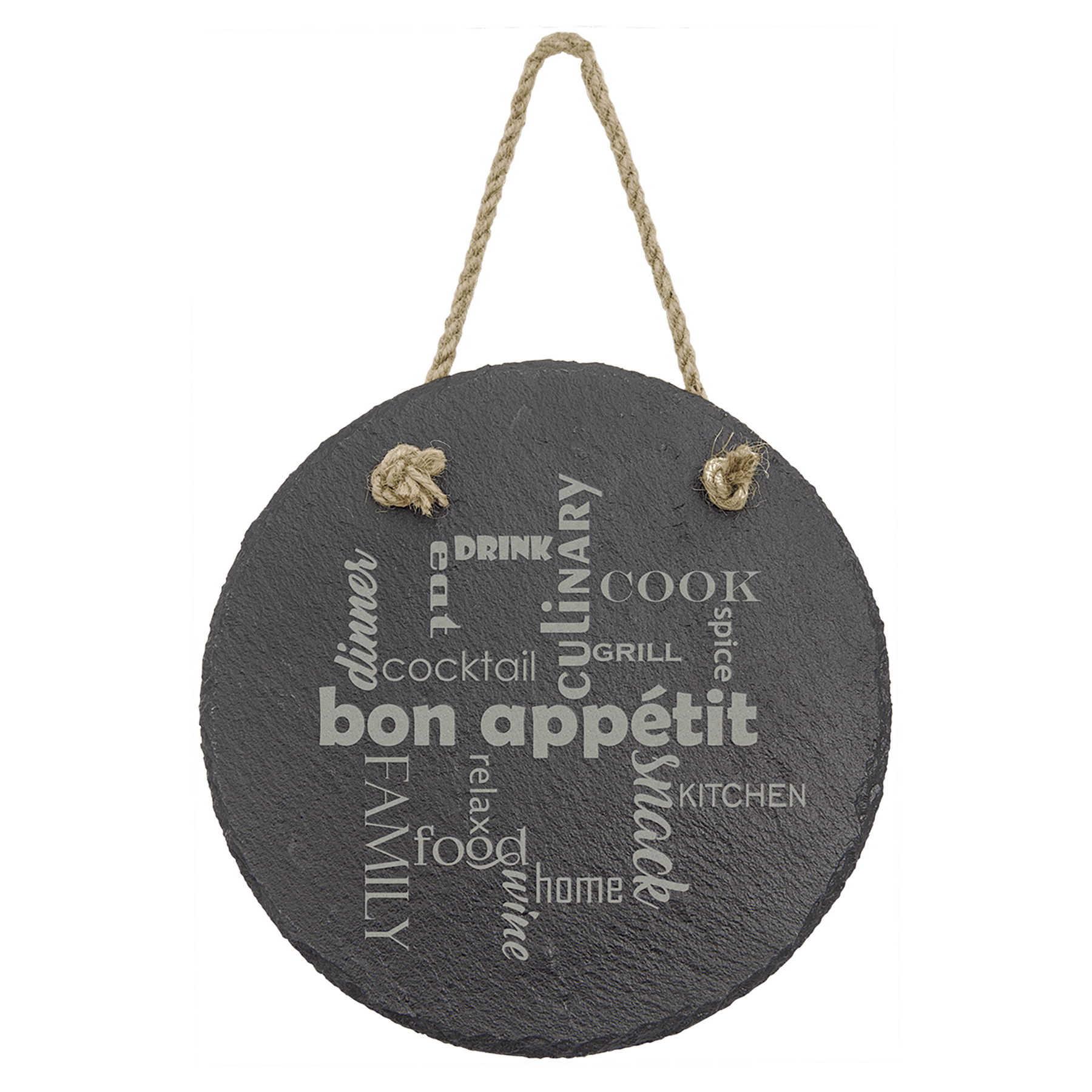 Round Slate Decor with Hanger String