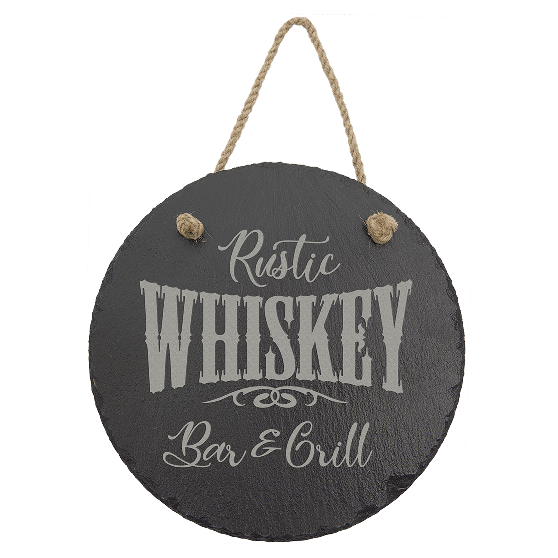 Round Slate Decor with Hanger String